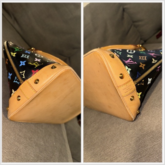 LOUIS VUITTON BLACK Monogram MULTICOLOR ALMA Handbag - Picture 8 of 14